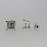 Sterling Silver Semi Mount Earrings Setting SQ 5x5 mm Stud - Syzjewelry